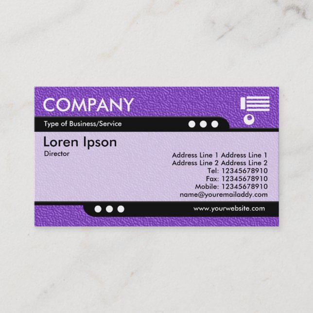 Bullet Train - Violet Embossed Texture Business Card (Front)