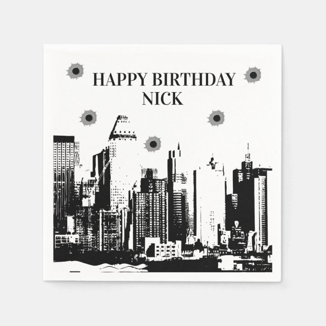 Bullets and Gangsters Party Napkins (Front)