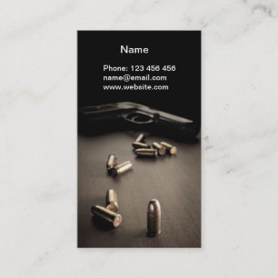 bullets and handgun business card