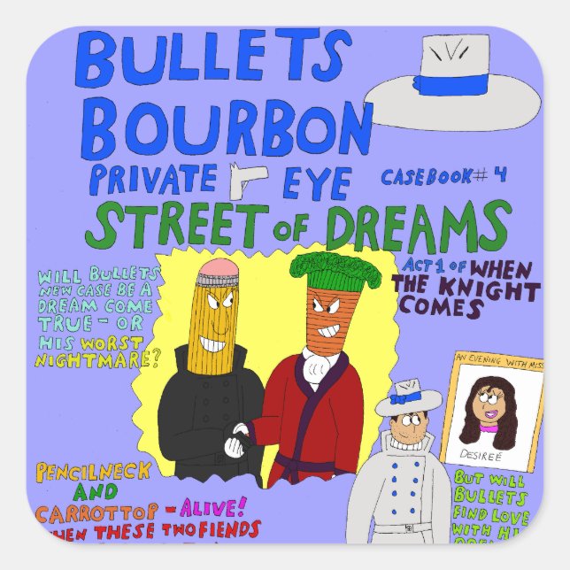 Bullets Bourbon #4 Street of Dreams cover stickers (Front)