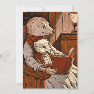 Bullets reading a book holiday card