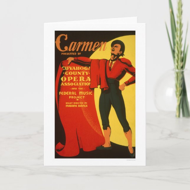Bullfighter Carmen 1939 WPA Card (Front)