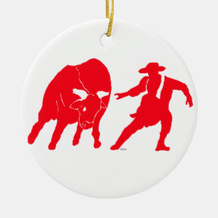 BullfighterRed Ceramic Tree Decoration