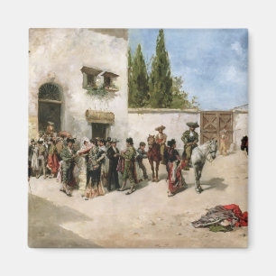 Bullfighters preparing for the Fight (oil on panel Magnet