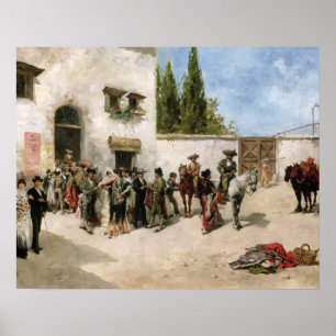 Bullfighters preparing for the Fight (oil on panel Poster
