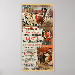 Bullfighting ~ Two Great Bull Races ~ D. Perea ~ Poster
