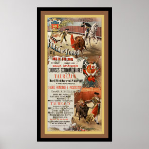 Bullfighting ~ Two Great Bull Races ~  D. Perea ~ Poster