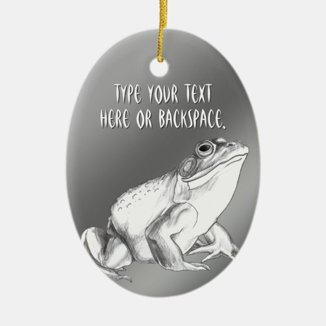 Bullfrog Art Ornament Personalized Frog Decoration (Front)