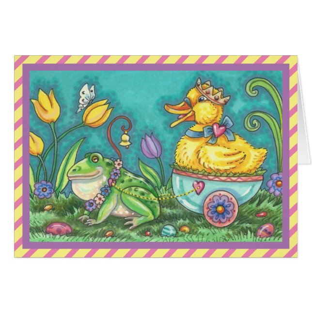 BULLFROG & DUCK PRINCE EASTER GREETING CARD Verse (Front Horizontal)