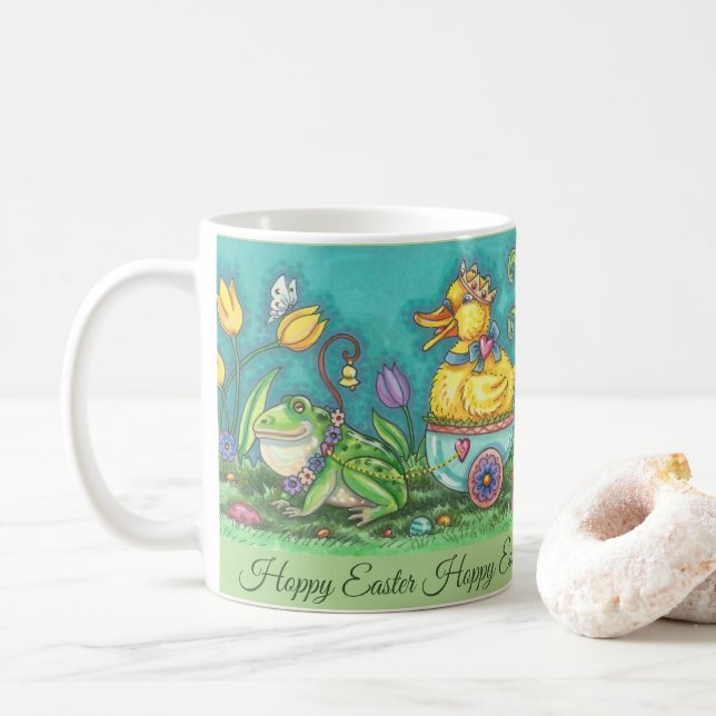 BULLFROG & DUCK PRINCE EASTER SPRING MUG Customise (With Donut)