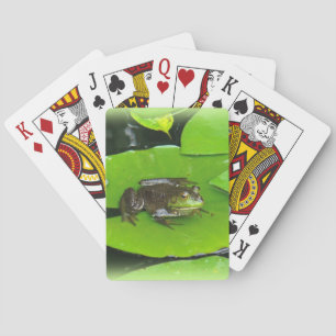 Bullfrog on Lilypads Playing Cards