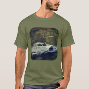 Bullfrog On Rock In Pond Nature T-Shirt