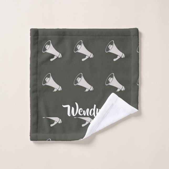 Bullhorn pattern on grey wash cloth (Wash Cloth)