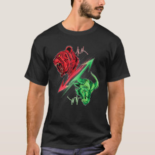 Bullish Bearish Bull Vs Bear Stock Market Investor T-Shirt