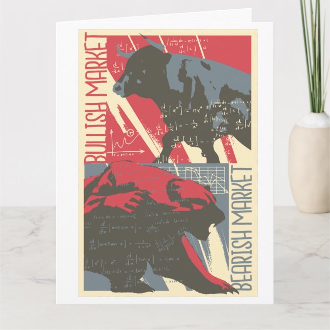 Bullish Bearish Stock Market Greeting Card (Front)
