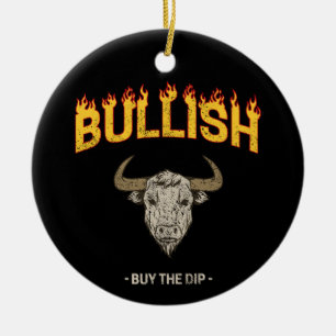 Bullish Day Trader Buy The Dip Vintage Investor Ceramic Tree Decoration