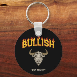 Bullish Day Trader Buy The Dip Vintage Investor Key Ring