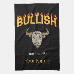 Bullish Day Trader Buy The Dip Vintage Investor Tea Towel