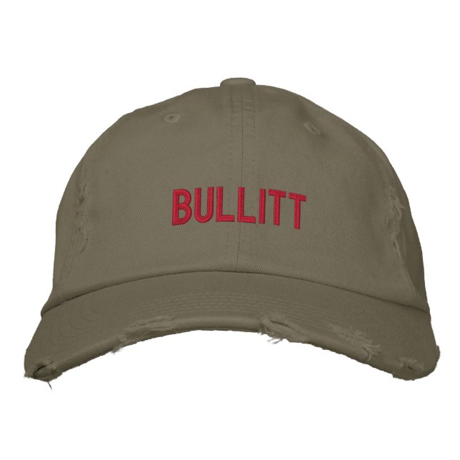 bullitt in red embroidered hat (Front)