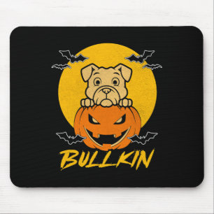 Bullkin Halloween Funny Bulldog Halloween Pumpkin Mouse Mat