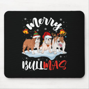 Bullmas Fun Santa Reindeer Elf Bulldog Christmas Mouse Mat