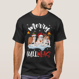 Bullmas Fun Santa Reindeer Elf Bulldog Christmas T-Shirt