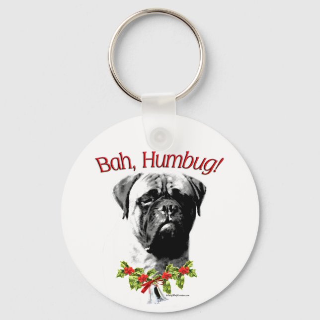 Bullmastiff Bah Humbug  Key Ring (Front)