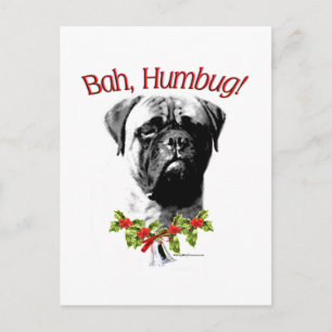 Bullmastiff Bah Humbug Postcard