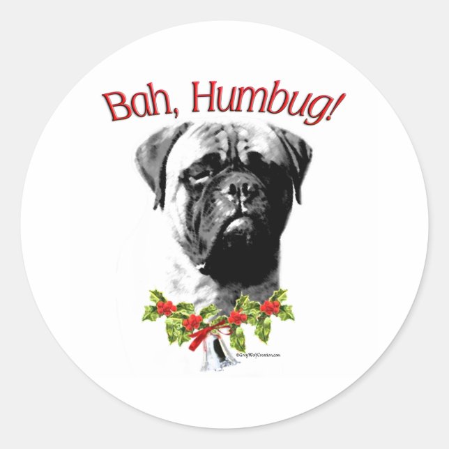 Bullmastiff Bah Humbug - Sticker (Front)