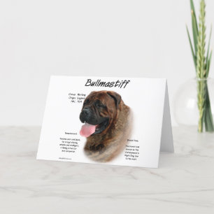 Bullmastiff (brindle) History Design Holiday Card