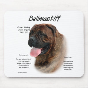 Bullmastiff (brindle) History Design Mouse Mat