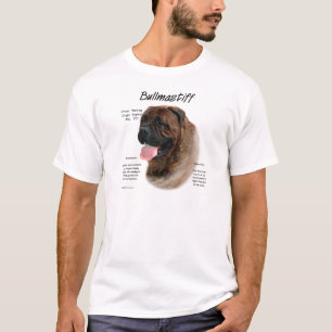 Bullmastiff (brindle) History Design T-Shirt