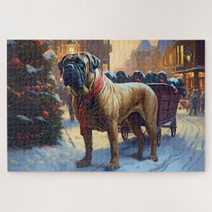 Bullmastiff Christmas Festive Season  Jigsaw Puzzle