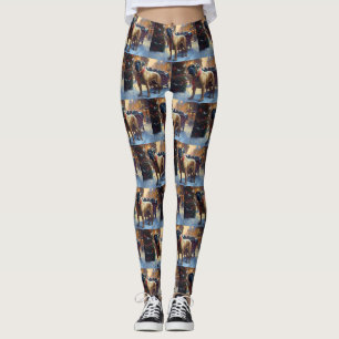 Bullmastiff Christmas Festive Season  Leggings