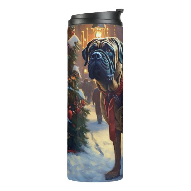 Bullmastiff Christmas Festive Season  Thermal Tumbler (Rotated Left)