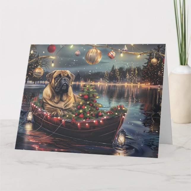 Bullmastiff Christmas Festive Voyage Card (Front)