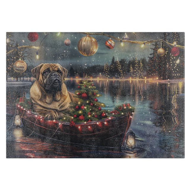 Bullmastiff Christmas Festive Voyage Cutting Board (Front)