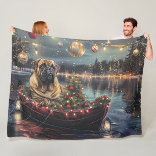 Bullmastiff Christmas Festive Voyage Fleece Blanket