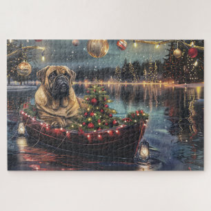 Bullmastiff Christmas Festive Voyage Jigsaw Puzzle