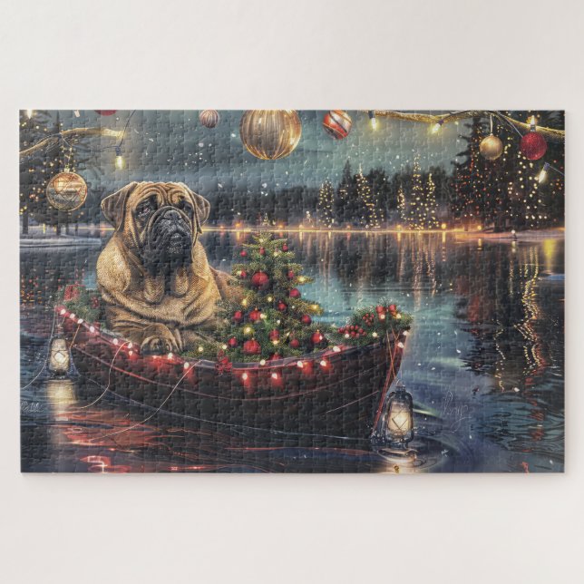 Bullmastiff Christmas Festive Voyage Jigsaw Puzzle (Horizontal)