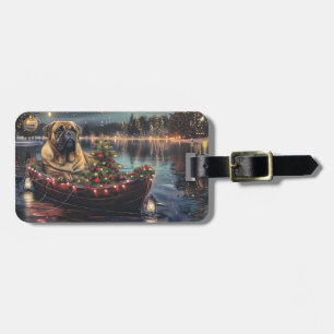 Bullmastiff Christmas Festive Voyage Luggage Tag