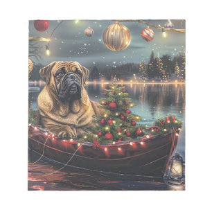 Bullmastiff Christmas Festive Voyage Notepad