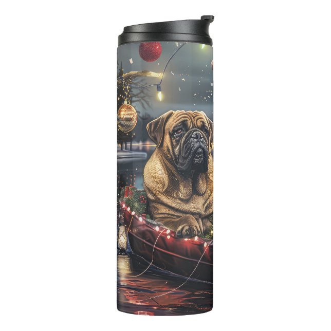 Bullmastiff Christmas Festive Voyage Thermal Tumbler (Rotated Left)