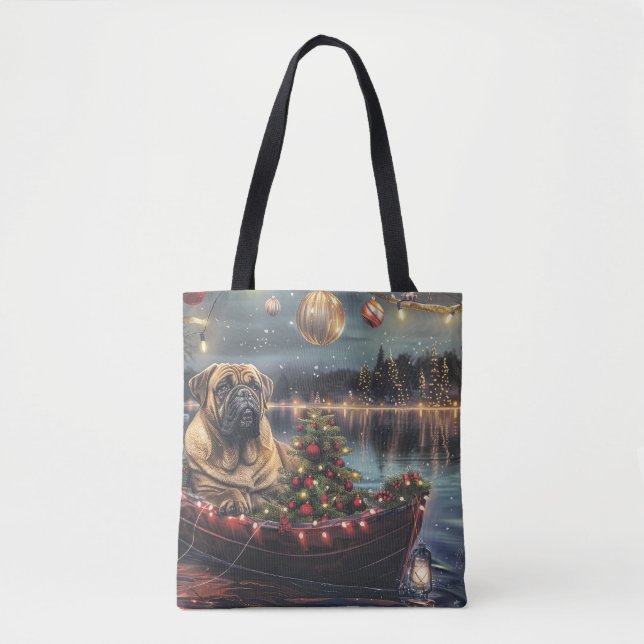 Bullmastiff Christmas Festive Voyage Tote Bag (Front)