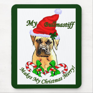 Bullmastiff Christmas Gifts Mouse Mat