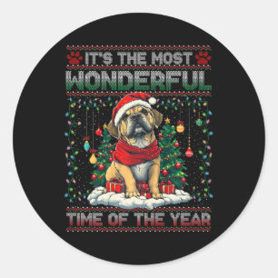 Bullmastiff Christmas Tree Decorations Dog Lover X Classic Round Sticker