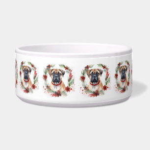 Bullmastiff Christmas Wreath Festive Pup 