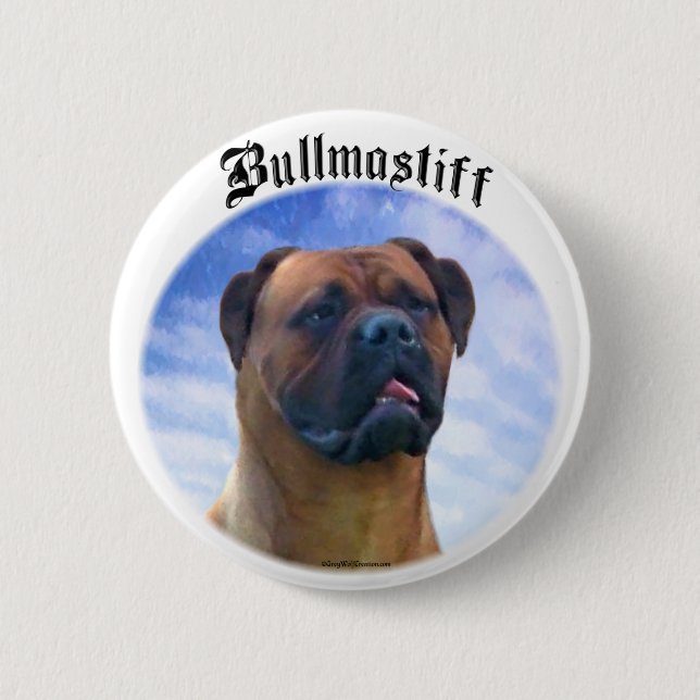 Bullmastiff Clouds 6 Cm Round Badge (Front)
