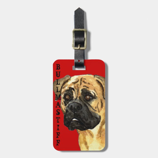 Bullmastiff Colour Block Luggage Tag (Front Vertical)