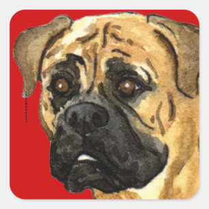 Bullmastiff Colour Block Square Sticker